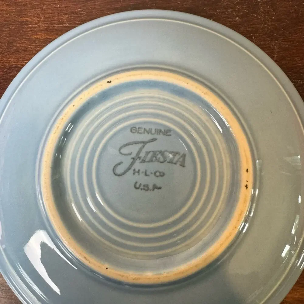 Fiesta Fiestaware Set of 6 Original Vintage Post 1986 Saucers Light Green Rose‎